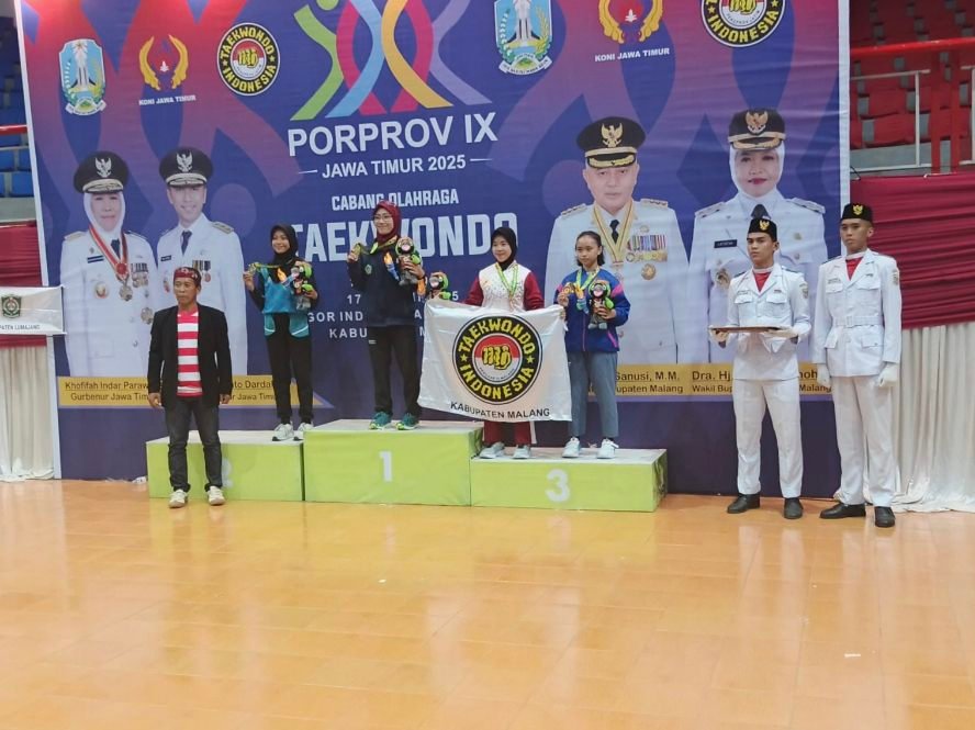 Tim Taekwondo Kabupaten Malang Sementara Sumbang 1 Medali