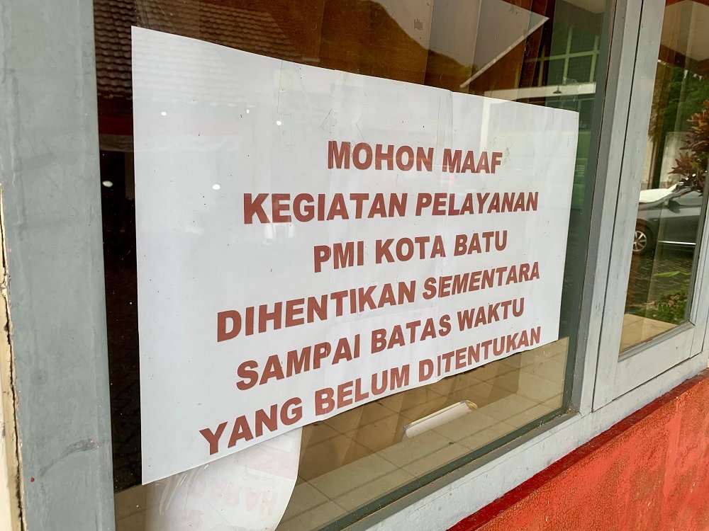 Akibat Konflik Internal, PMI Kota Batu Hentikan Pelayanan Sementara