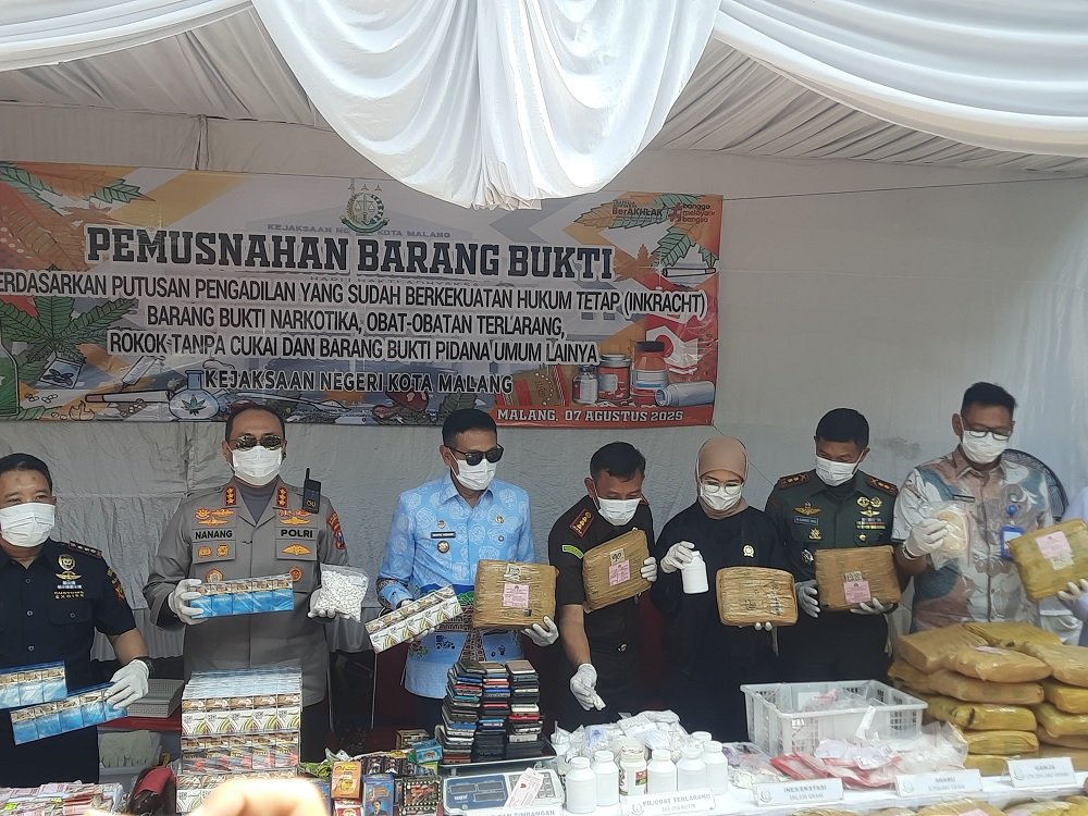 Kota Malang Darurat Narkoba, Ganja Sebesar 179 Kilogram Berhasil Dimusnahkan