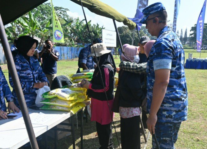 Danlanud Abd Saleh Hadiri Gerakan Pangan Murah Serentak dalam Rangka HUT ke-80 RI