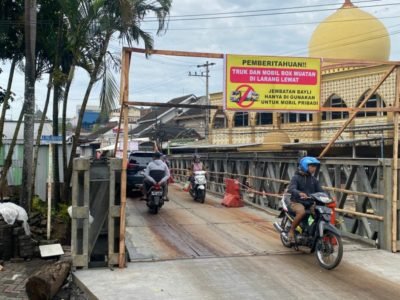 Jembatan Bailey Sonokembang Telah Beroprasi, Mobil Harus Bergantian