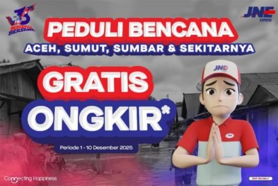 Ajak Peduli Bencana Sumatera, JNE Gratiskan Ongkir Bantuan