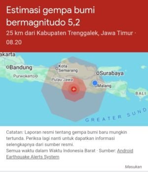 BMKG : Gempa di Pacitan, Jawa Timur Tak Berpontensi Tsunami