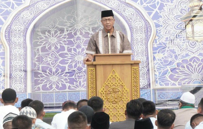 Lanud Abdulrachman Saleh Gelar Sholat Idul Adha dan Sembelih 56 Hewan Qurban