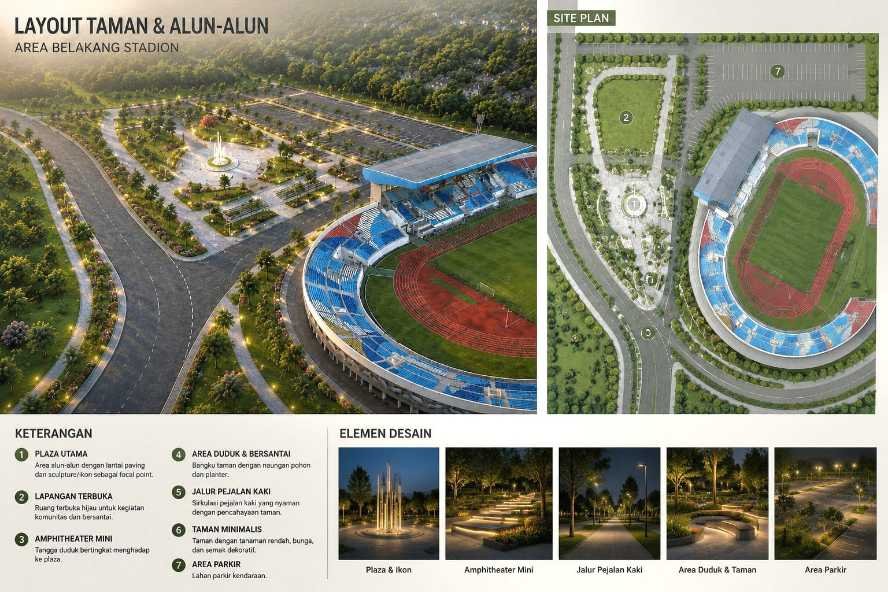Gambar Layout Alun-Alun Kepanjen Bakal di Sayembarakan Melalui IAI