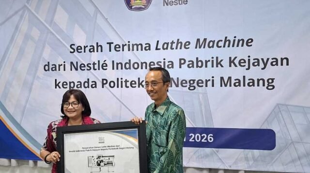 Sinergi Vokasi dan Industri, Nestle Kejayan Donasikan Mesin Bubut ke Polinema