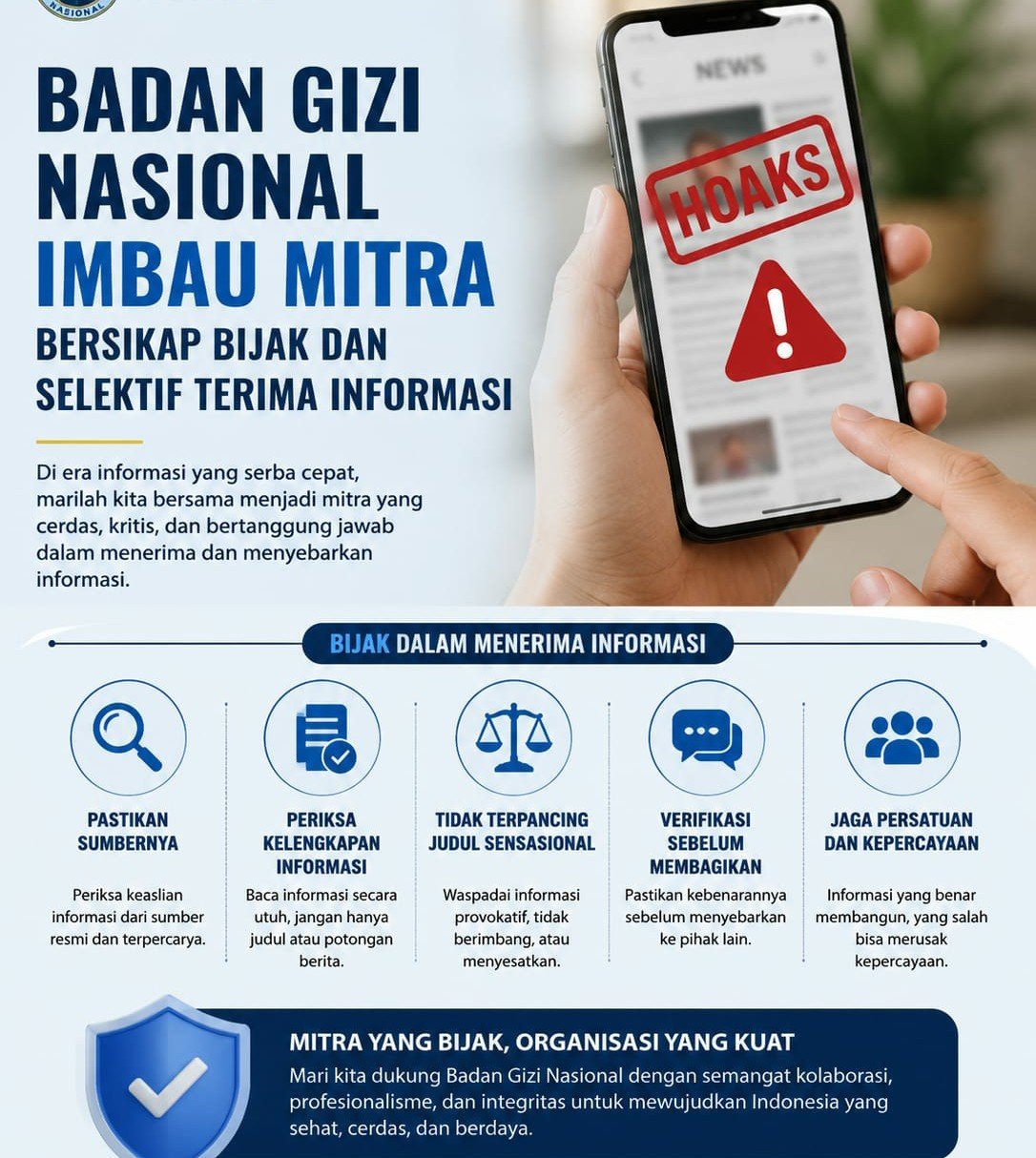 Pasca Tiga Petinggi BGN Ditangkap Kejagung, BGN Himbau Mitra Bersikap Bijak dan Selektif Terima Informasi