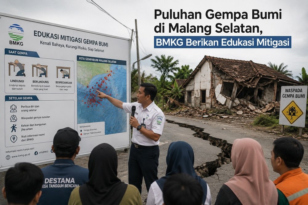 Puluhan Gempa Bumi Guncang Malang Selatan, BMKG Gencarkan Edukasi Mitigasi