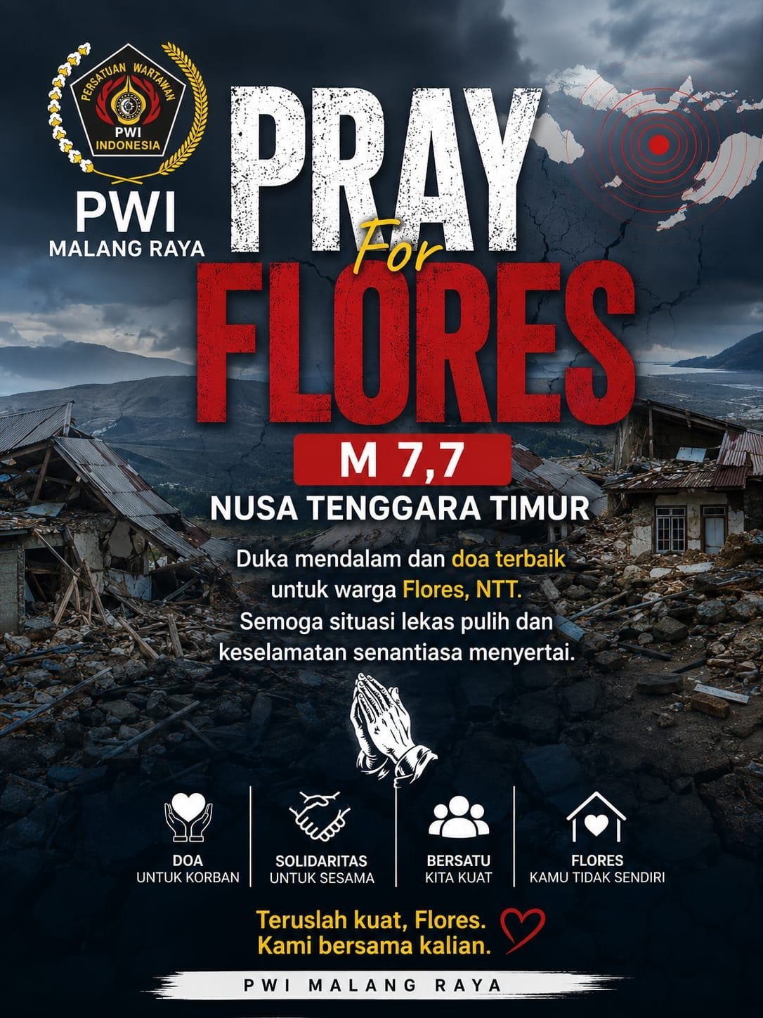 PWI Malang Raya Pray for Flores
