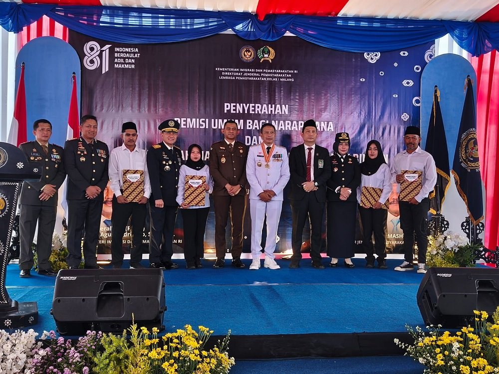 Ribuan Warga Binaan Lapas Kelas I Kota Malang Terima Pengurangan Masa Pidana